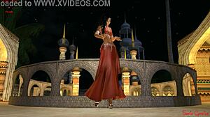 Csinos vörös latin lány szép seggével táncol a Second Life-ben