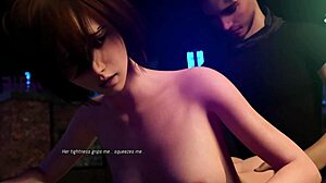 Παθιασμένο αναλ σεξ με πληθωρικό χαρακτήρα anime από πίσω θέση πριν δεχτεί εκσπερμάτιση προσώπου